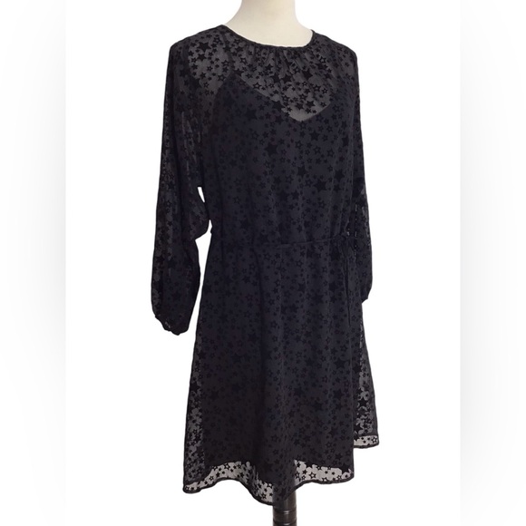 Loft Velvet Star Burnout Long Sleeve Dress Size Small NWT - Picture 4 of 7